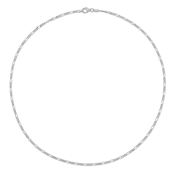 2.2mm Figaro Chain Necklace in Sterling Silver