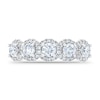 Thumbnail Image 3 of Royal Asscher® 1-1/4 CT. T.W. Diamond Frame Five Stone Anniversary Band in 14K White Gold