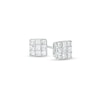 Thumbnail Image 1 of 1/2 CT. T.W. Princess-Cut Multi-Diamond Stud Earrings in 10K White Gold