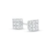 Thumbnail Image 1 of 1/4 CT. T.W. Princess-Cut Multi-Diamond Stud Earrings in 10K White Gold