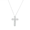 Thumbnail Image 1 of 1 CT. T.W. Diamond Chevron Cross Pendant in 10K White Gold