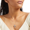 Thumbnail Image 2 of 1 CT. T.W. Diamond Chevron Cross Pendant in 10K White Gold