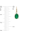 Thumbnail Image 2 of Oval Emerald and 1/20 CT. T.W. Diamond Drop Earrings in 10K Gold