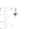 Thumbnail Image 3 of 3.0mm Blue Sapphire and 1/5 CT. T.W. Diamond Double Star Drop Earrings in 10K Gold
