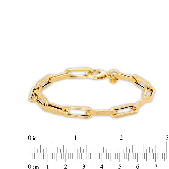 2.0mm Paper Clip Cheval Chain Bracelet in Hollow 10K Gold - 8.0"