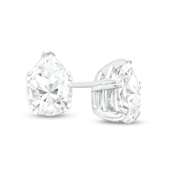 1 CT. T.w. Certified Pear-Shaped Lab-Grown Diamond Solitaire Stud Earrings in 14K White Gold (F/Si2)