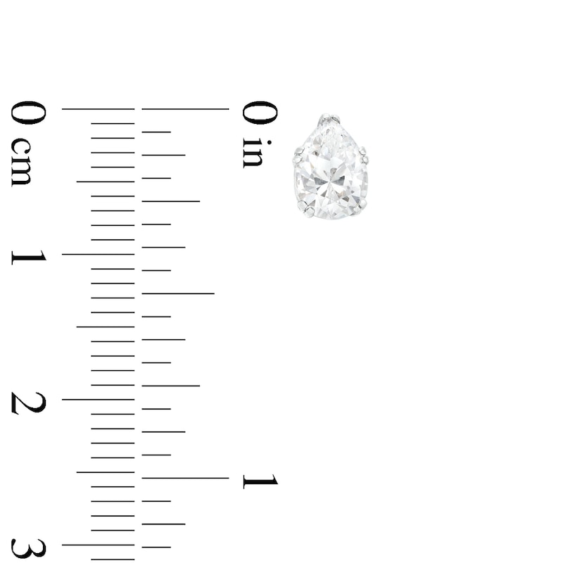 Main Image 2 of 1 CT. T.W. Certified Pear-Shaped Lab-Grown Diamond Solitaire Stud Earrings in 14K White Gold (F/SI2)
