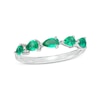 Thumbnail Image 1 of Pear-Shaped Emerald Five Stone Ring in 10K White Gold