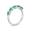 Thumbnail Image 3 of Pear-Shaped Emerald Five Stone Ring in 10K White Gold