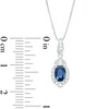 Thumbnail Image 2 of Oval Blue Sapphire and 1/6 CT. T.W. Diamond Frame Pendant in 10K White Gold