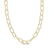 Thumbnail Image 1 of 9.0mm Diamond-Cut Paper Clip Chain Necklace in Sterling Silver with Yellow Rhodium - 32"