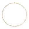 Thumbnail Image 3 of 9.0mm Diamond-Cut Paper Clip Chain Necklace in Sterling Silver with Yellow Rhodium - 32"