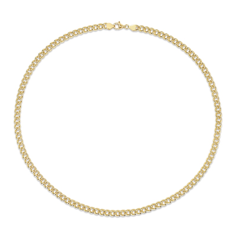 Main Image 3 of 6.5mm Curb Chain Necklace in Sterling Silver with Yellow Rhodium - 24"