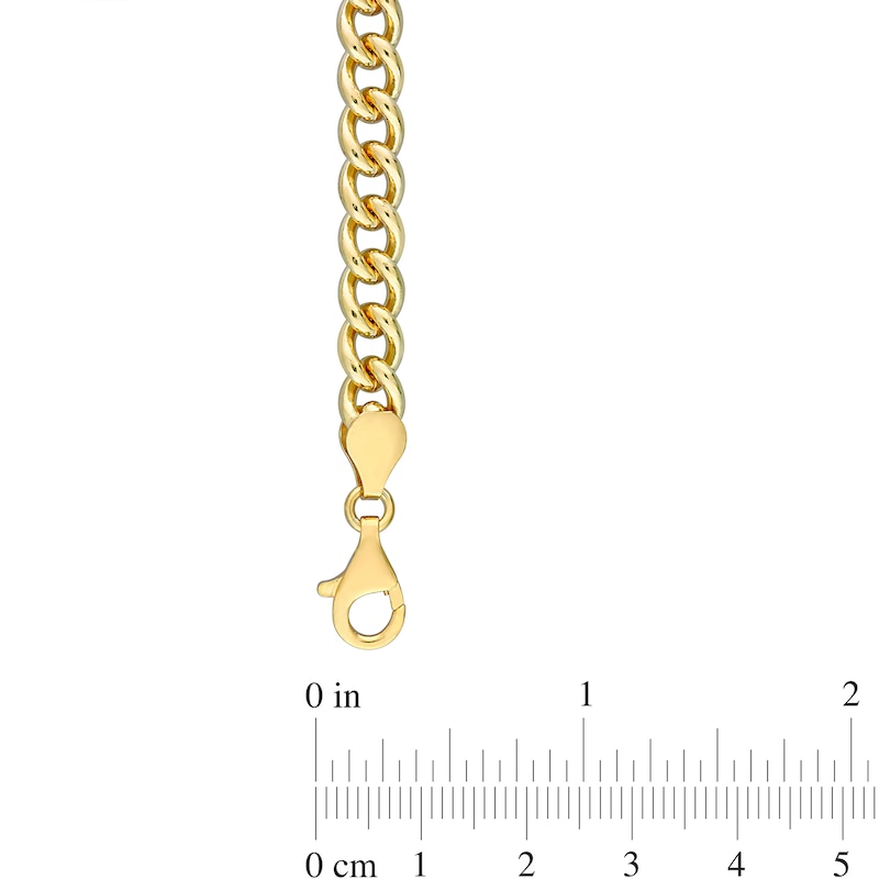 Main Image 4 of 6.5mm Curb Chain Necklace in Sterling Silver with Yellow Rhodium - 24"