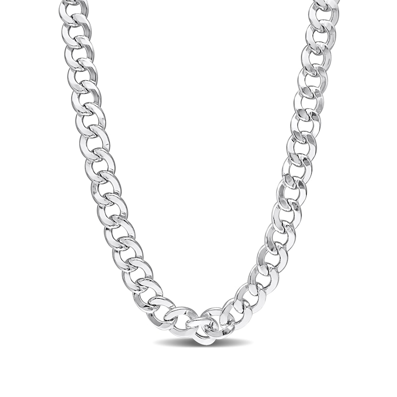 Main Image 1 of 12.5mm Curb Chain Necklace in Sterling Silver - 24"