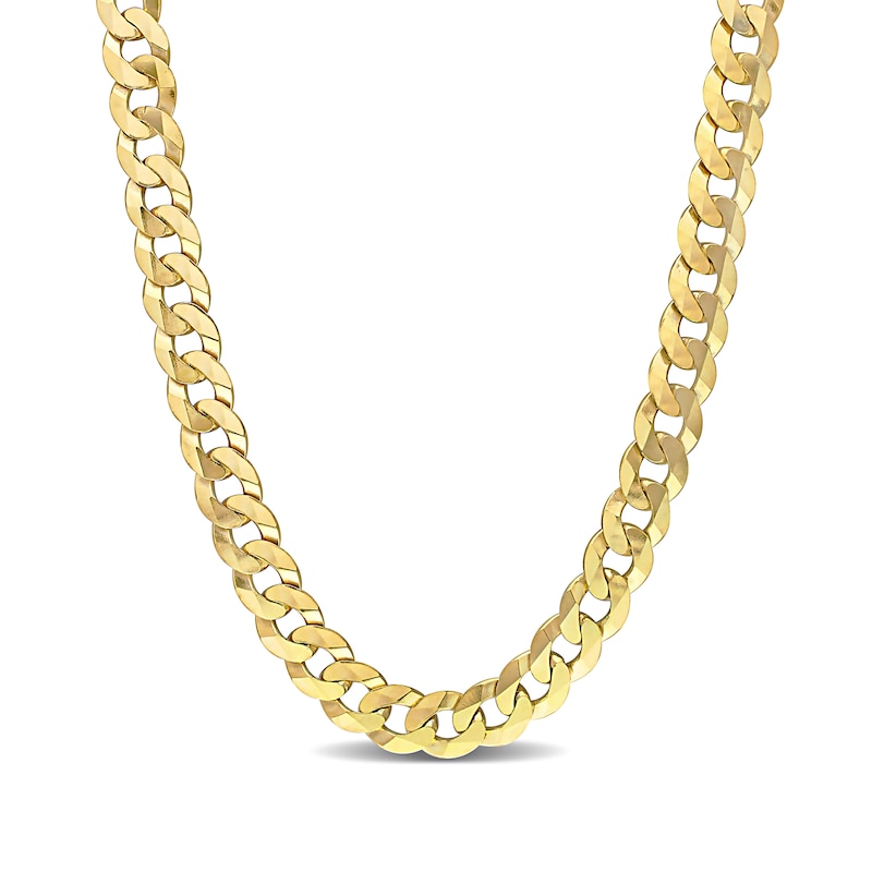 Zales Men's 9.9mm Solid Curb Chain Necklace in 14K Gold - 22