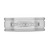 Thumbnail Image 3 of Men's 1/10 CT. T.W. Diamond Double Groove Ten Stone Wedding Band in Tungsten