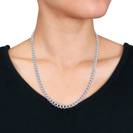 6.5mm Curb Chain Necklace in Sterling Silver - 20"
