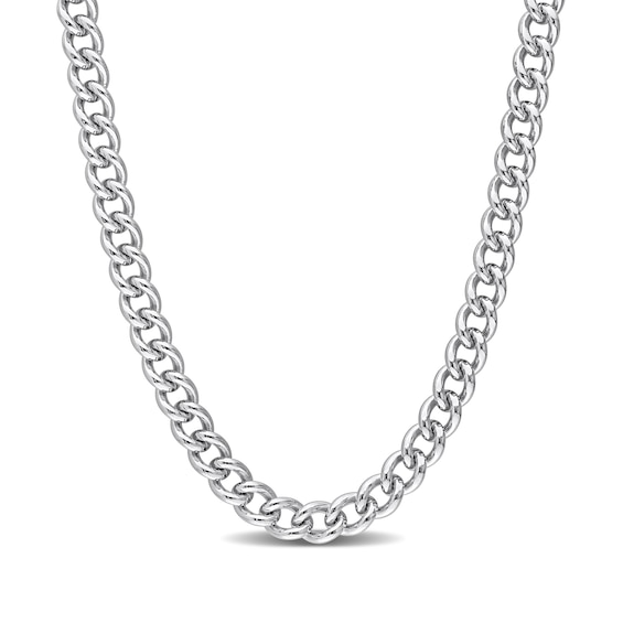 6.5mm Curb Chain Necklace in Sterling Silver - 24"