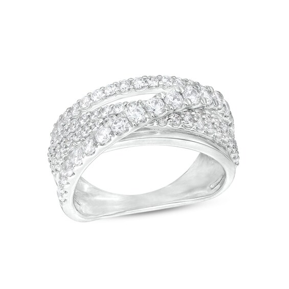 1-1/2 CT. T.w. Diamond Crossover Multi-Row Ring in 10K White Gold