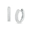 Thumbnail Image 1 of 1/4 CT. T.W. Diamond Multi-Row Hoop Earrings in Sterling Silver