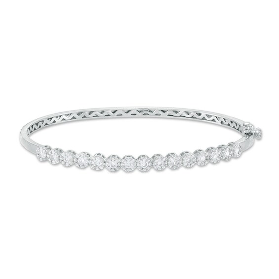1-1/4 CT. T.w. Multi-Diamond Lined Bangle in 10K White Gold
