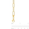 Thumbnail Image 4 of 6.0mm Paper Clip Chain Necklace in Sterling Silver with Yellow Rhodium - 24"