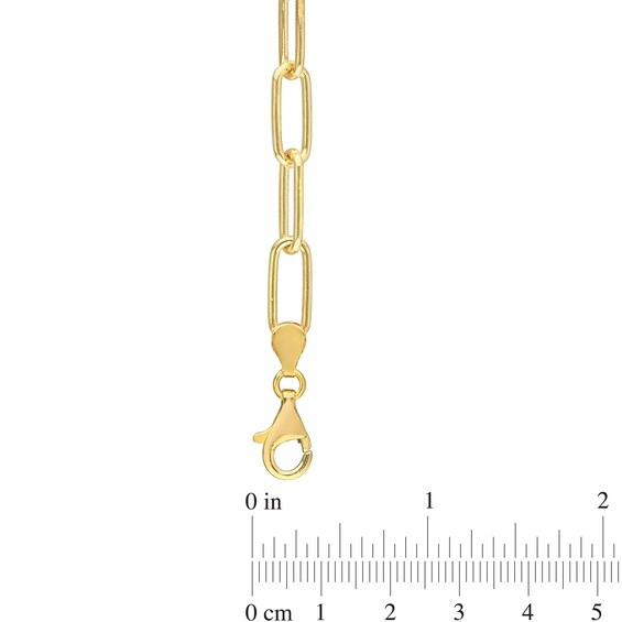 6.0mm Paper Clip Chain Necklace in Sterling Silver with Yellow Rhodium - 24"