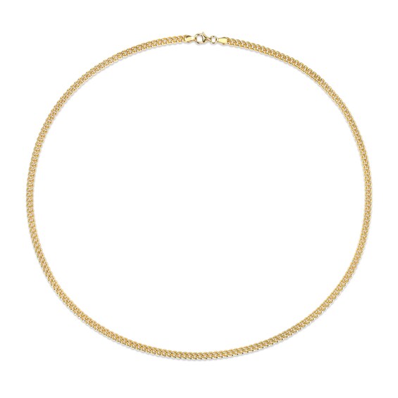 4.4mm Curb Chain Necklace in Sterling Silver with Yellow Rhodium - 24"