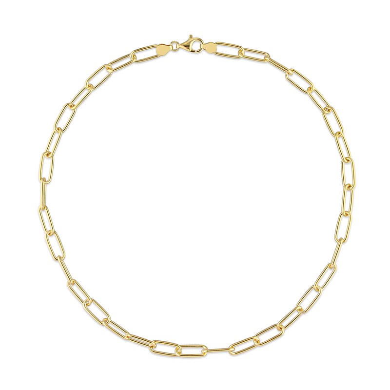 Main Image 3 of 6.0mm Paper Clip Chain Necklace in Sterling Silver with Yellow Rhodium - 20"