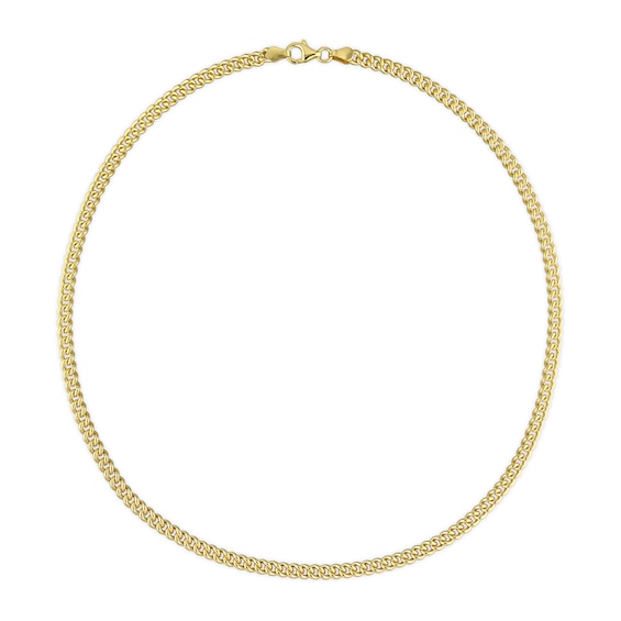 4.4mm Curb Chain Necklace in Sterling Silver with Yellow Rhodium - 20"