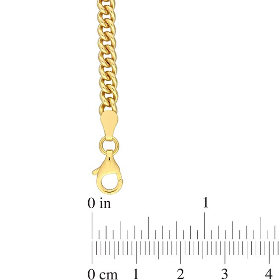 4.4mm Curb Chain Necklace in Sterling Silver with Yellow Rhodium