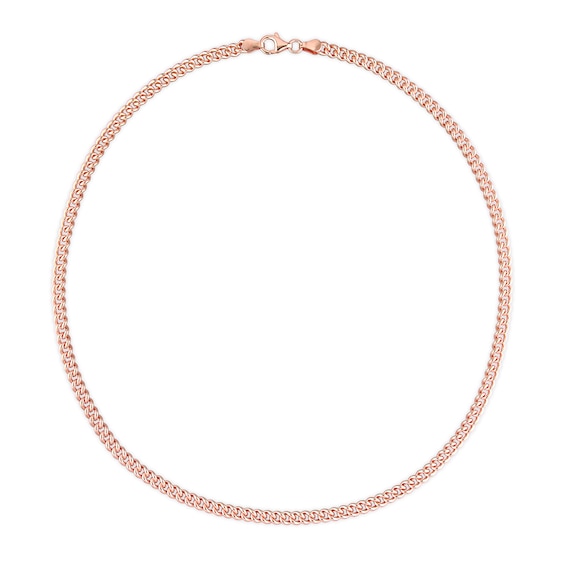 4.4mm Curb Chain Necklace in Sterling Silver with Rose Rhodium - 20"