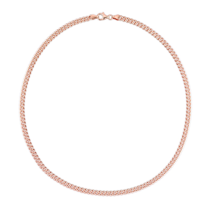 4.4mm Curb Chain Necklace in Sterling Silver with Rose Rhodium - 20"