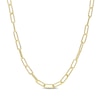Thumbnail Image 1 of 5.0mm Diamond-Cut Paper Clip Chain Necklace in Sterling Silver with Yellow Rhodium - 32"