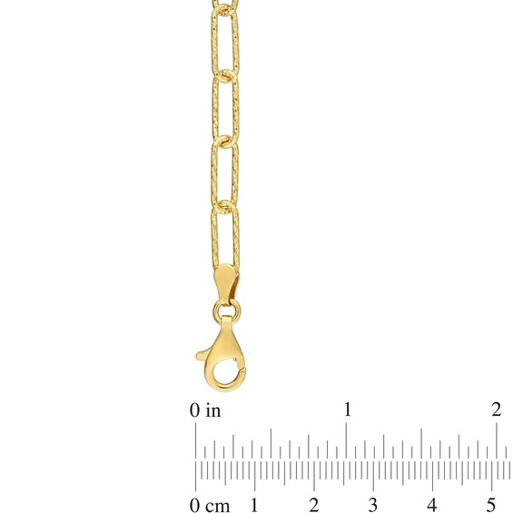 5.0mm Diamond-Cut Paper Clip Chain Necklace in Sterling Silver with Yellow Rhodium - 32"