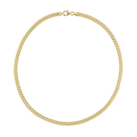 4.4mm Curb Chain Necklace in Sterling Silver with Yellow Rhodium