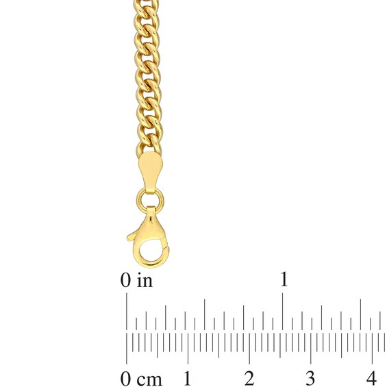 4.4mm Curb Chain Necklace in Sterling Silver with Yellow Rhodium