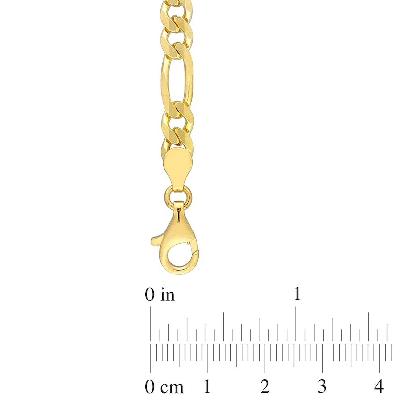 5.5mm Figaro Chain Necklace in Sterling Silver with Yellow Rhodium - 20"