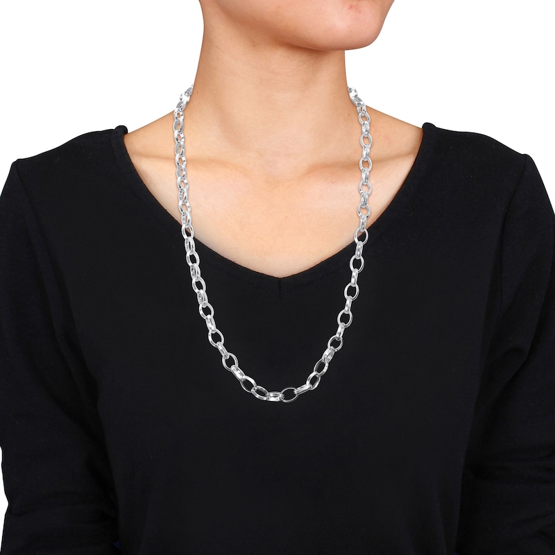 Main Image 2 of 8.0mm Rolo Chain Necklace in Sterling Silver - 24"