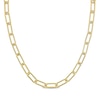 Thumbnail Image 1 of 6.0mm Paper Clip Chain Necklace in Sterling Silver with Yellow Rhodium