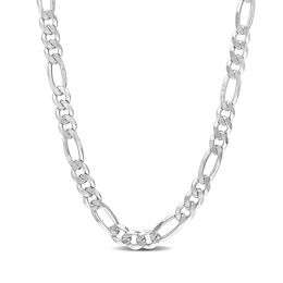 Zales Men's Solid Sterling Silver Figaro Chain Necklace