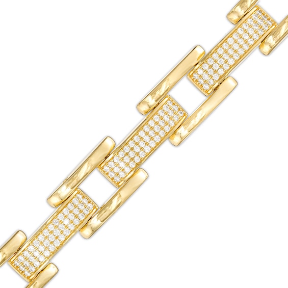 2 CT. T.w. Diamond Alternating Stagger Link Bracelet in 10K Gold - 8.5"