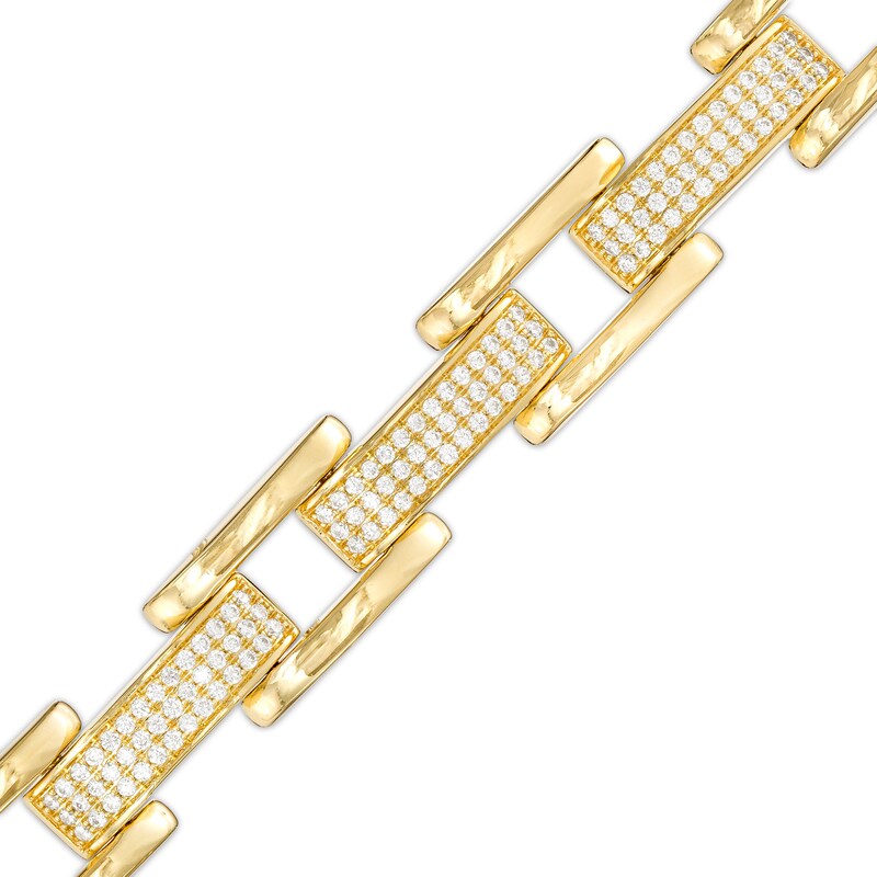 Main Image 1 of 2 CT. T.W. Diamond Alternating Stagger Link Bracelet in 10K Gold - 8.5"