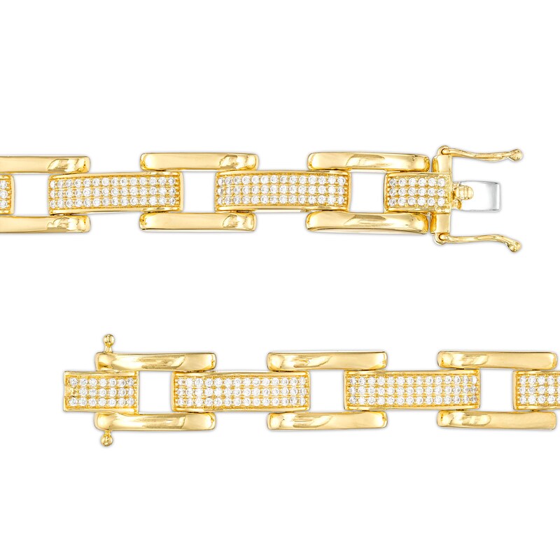 Main Image 3 of 2 CT. T.W. Diamond Alternating Stagger Link Bracelet in 10K Gold - 8.5"