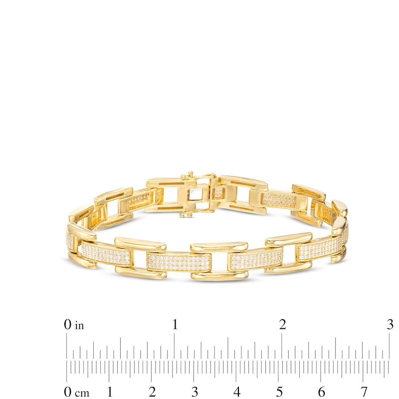 Main Image 4 of 2 CT. T.W. Diamond Alternating Stagger Link Bracelet in 10K Gold - 8.5"