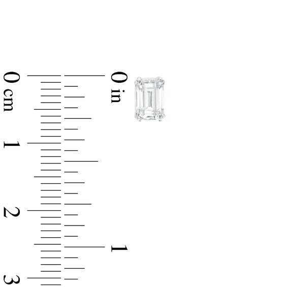 1 CT. T.w. Certified Emerald-Cut Lab-Grown Diamond Solitaire Stud Earrings in 14K White Gold (F/Si2)