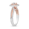 Thumbnail Image 2 of Enchanted Disney Belle 1 CT. T.W. Diamond Scallop Frame Split Shank Engagement Ring in 14K Two-Tone Gold – Size 7