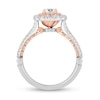 Thumbnail Image 3 of Enchanted Disney Belle 1 CT. T.W. Diamond Scallop Frame Split Shank Engagement Ring in 14K Two-Tone Gold – Size 7