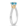Thumbnail Image 2 of Enchanted Disney Jasmine Oval Swiss Blue Topaz and 1/3 CT. T.W. Diamond Engagement Ring in 14K Two-Tone Gold - Size 7